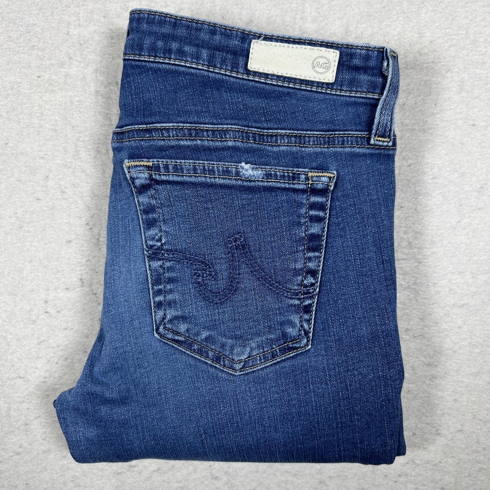 AG Adriano Goldschmied The Legging Ankle Jeans Womens 27R Blue Distressed Skinny